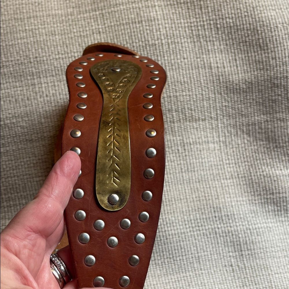 Ralph Lauren Brown Leather Belt with Silver Accents - Picture 5 of 10